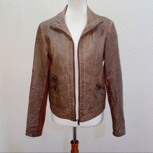 Maurices Brown Faux Leather Jacket Size Medium